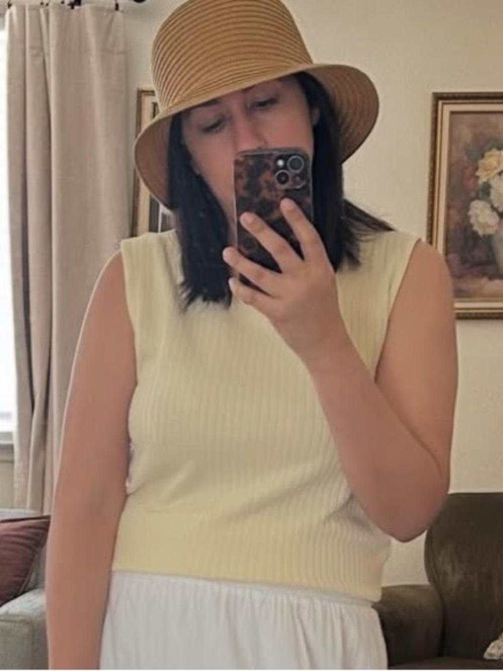 Yellow Ribbed Sleeveless Top - Picture 5 of 5